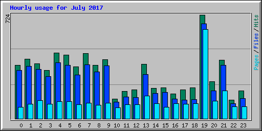 Hourly usage for July 2017